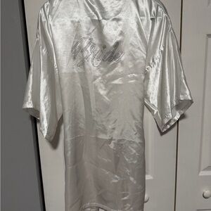 Bride White Satin Robe